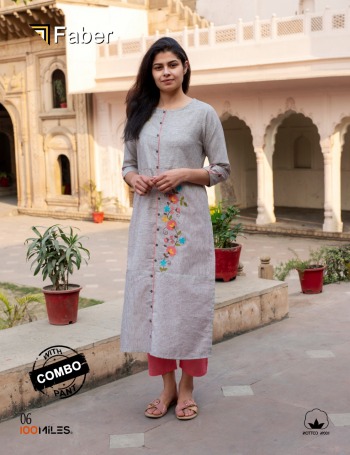 100 Miles Faber kurtis with Pant catalog wholesaler