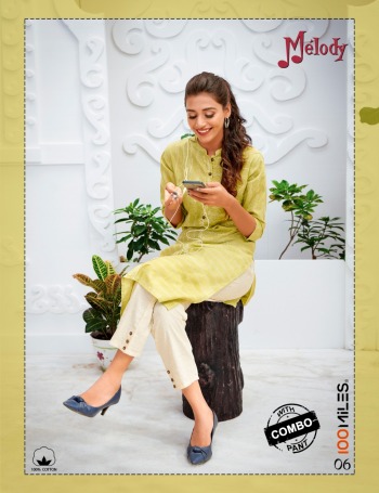 100 Miles Melody Kurtis with pant Wholesale Price