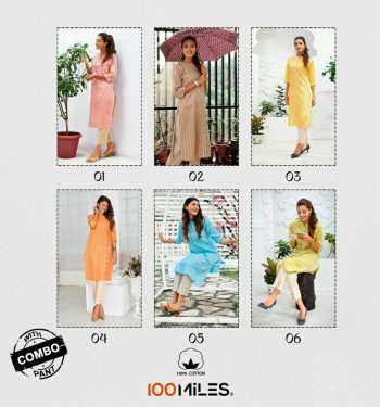 100 Miles Melody Kurtis with pant Wholesale Price