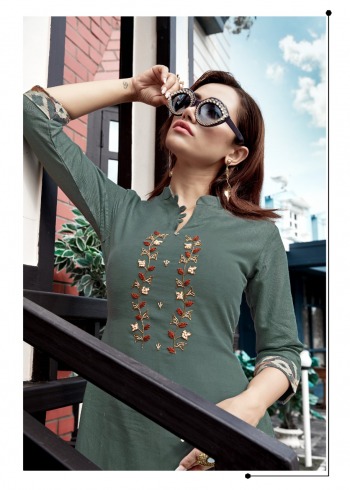 4 Colours Stylo Viscos Hand work Kurtis with pant catalog