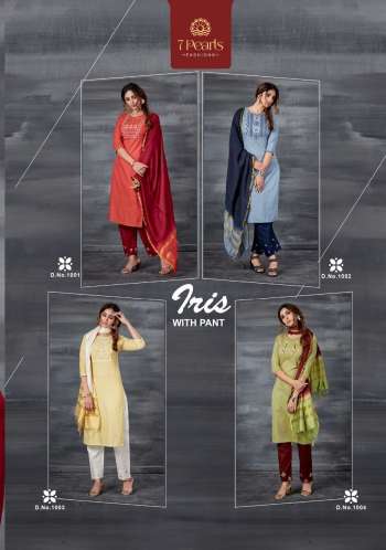 7 Pearl Iris kurtis with pant and Dupatta