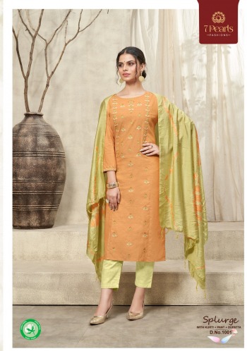 7 Pearl Splurge Cotton kurtis with pant and Dupatta