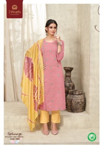 7 Pearl Splurge Cotton kurtis with pant and Dupatta