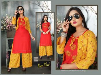 Aagya purvi Plazo Party wear rayon kurtis with palazzo wholesaler