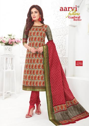 Aarvi Fashion Gadhwal Border vol 4 Cotton Dress Material Catalog