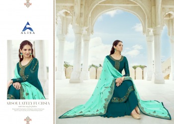 Alisa Sanchi Satin Georgette salwar kameez wholesaler