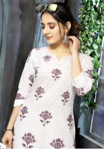 Apple Luckhnowi Chikan work kurtis with Pant catalog