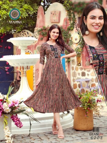 Aradhna Glam Girl vol 6 Rayon Long anarkali Kurtis wholesaler