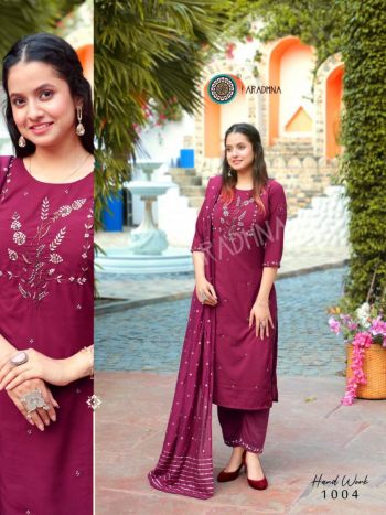 Aradhna Hand work vol 1 kurtis with Pant with Dupatta