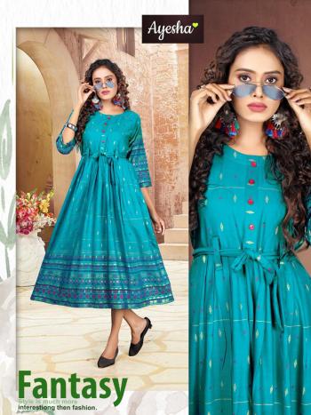 Ayesha Natasha Rayon Anarkali Kurtis catalog Wholesaler