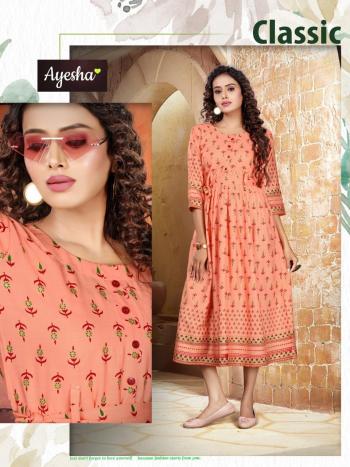 Ayesha Natasha Rayon Anarkali Kurtis catalog Wholesaler