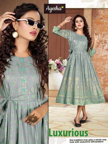 Ayesha Natasha Rayon Anarkali Kurtis catalog Wholesaler