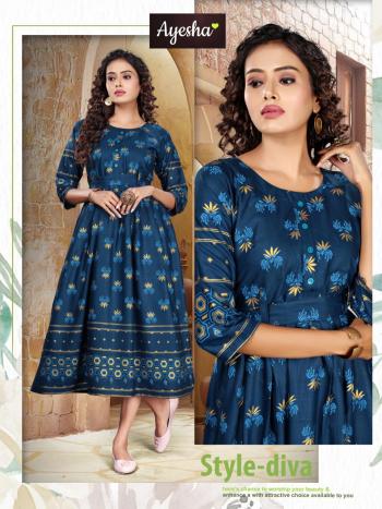 Ayesha Natasha Rayon Anarkali Kurtis catalog Wholesaler