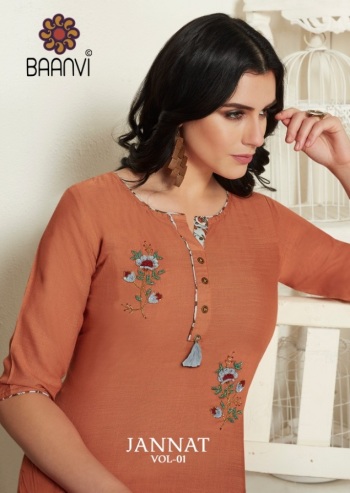 Baanvi Jannat Rayon kurtis with palazzo catalog