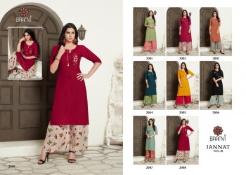 Baanvi Jannat Rayon kurtis with palazzo catalog