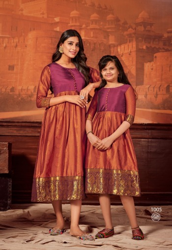 banwery Mother and Daughter Pattu Silk kurtis wholesaler