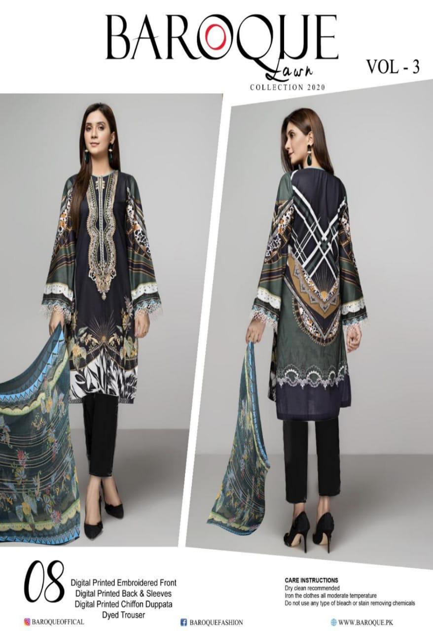 Catalog Fashion Mart » Baroque lawn vol 3 Lawn Cotton pakistani