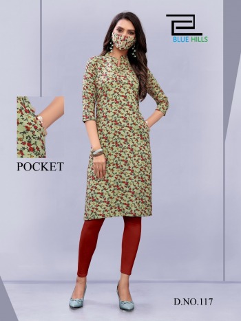 Blue Hills Anushka rayon Daily wear kurtis wholesaler