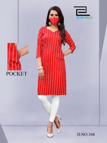 Blue Hills Anushka rayon Daily wear kurtis wholesaler