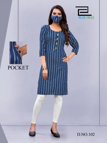 Blue Hills Anushka rayon Daily wear kurtis wholesaler