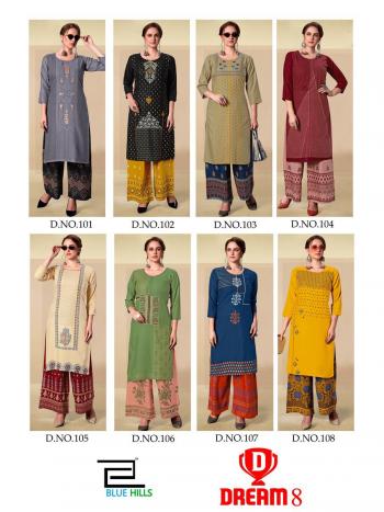 Blue Hills dream vol 8 Kurtis with palazzo wholesaler