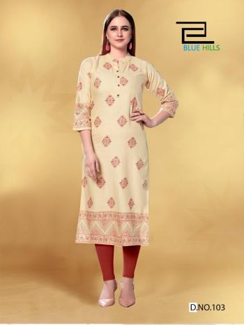 Blue Hills Jolie rayon Casual wear kurtis wholesaler