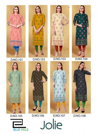 Blue Hills Jolie rayon Casual wear kurtis wholesaler