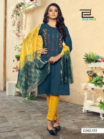 Blue Hills Queen vol 1 kurtis with pant and Dupatta catalog