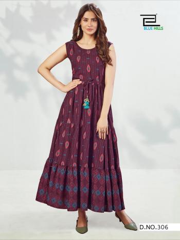 Blue Hills Sun Shine vol 3 Rayon long kurtis wholesaler