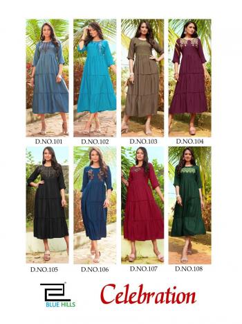 Bluehills Celebration vol 1 Rayon kurtis wholesaler