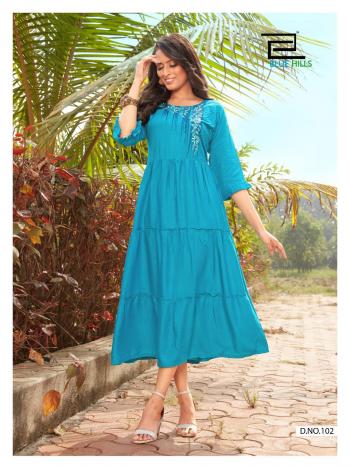 Bluehills Celebration vol 1 Rayon kurtis wholesaler