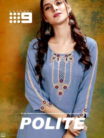 Channel 9 polite Rayon kurtis with palazzo wholesaler