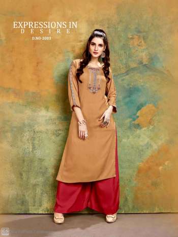 Channel 9 polite Rayon kurtis with palazzo wholesaler