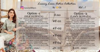 CS luxury Lawn Festival Collection vol 1 Lawn Pakistani Suits