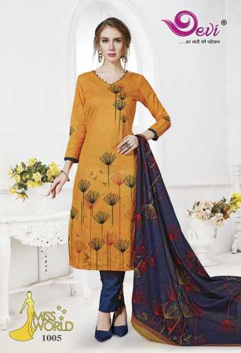 Devi Miss World Cotton Dress Material Catalog