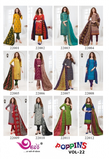 Devi poppins vol 22 Cotton Churidar Dress Material