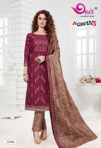 Devi poppins vol 22 Cotton Churidar Dress Material