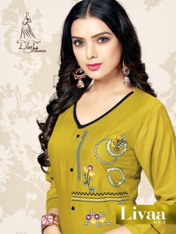 Diksha fashion Livaa vol 2 Rayon casual wear kurtis catalog