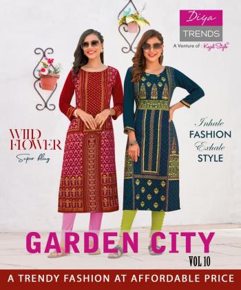 Diya trends Garden City vol 10 Rayon kurtis wholesaler