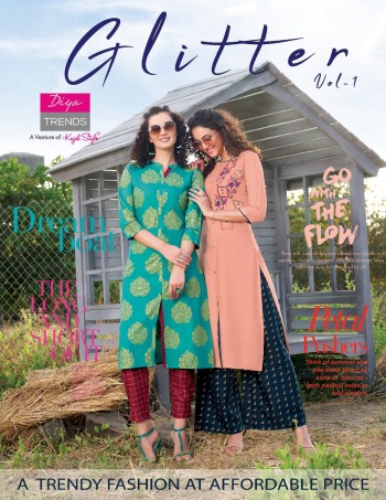 Diya Trends Glitter vol 1 Kurtis with pant catalog wholesaler