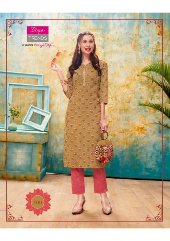 Diya Trendz Forever vol 4 kurtis with pant Wholesaler