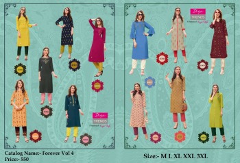 Diya Trendz Forever vol 4 kurtis with pant Wholesaler