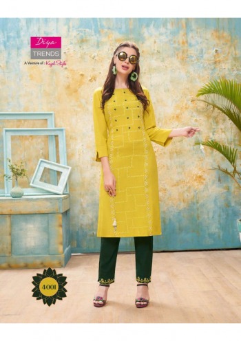 Diya Trendz Forever vol 4 kurtis with pant Wholesaler