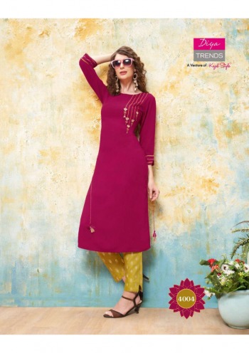 Diya Trendz Forever vol 4 kurtis with pant Wholesaler