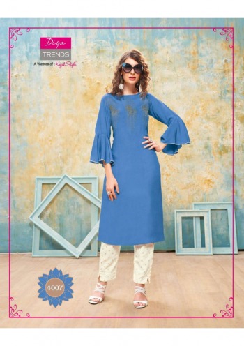 Diya Trendz Forever vol 4 kurtis with pant Wholesaler