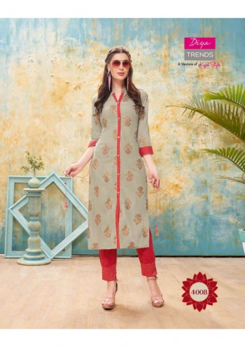 Diya Trendz Forever vol 4 kurtis with pant Wholesaler