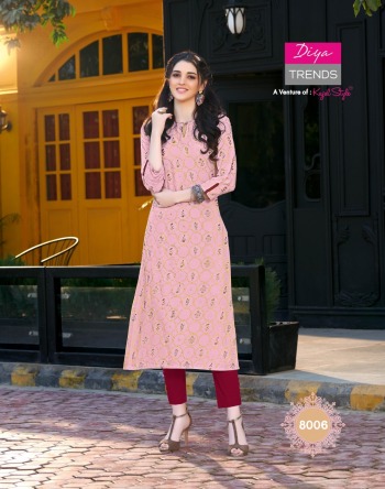 Diya trendz Garden city vol 8 Rayon casual kurtis wholesaler