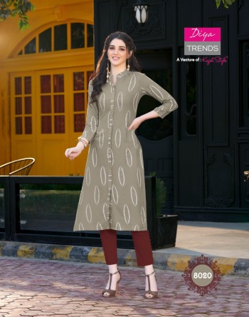 Diya trendz Garden city vol 8 Rayon casual kurtis wholesaler