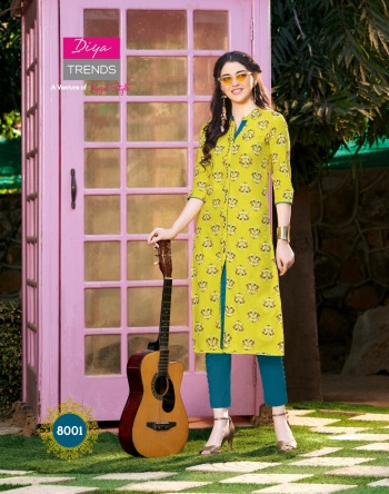 Diya trendz Garden city vol 8 Rayon casual kurtis wholesaler