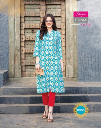 Diya trendz Garden city vol 8 Rayon casual kurtis wholesaler